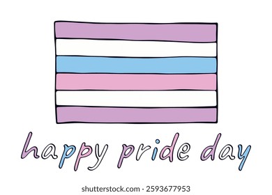 Colorful Intersex pride flag Happy pride day LGBTQ community Pride Month Vector hand drawn doodle for posters, stickers, logo, cards