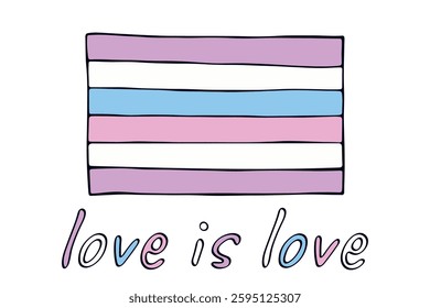 Colorful Intersex pride flag Happy pride day LGBTQ community Pride Month Vector hand drawn doodle for posters, stickers, logo, cards