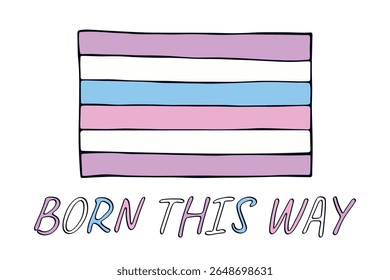 Bandeira de orgulho intersexual colorido Feliz dia do orgulho LGBTQ comunidade Orgulho Mês do Orgulho Vetor mão desenhada rabiscar para cartazes, adesivos, logotipo, cartões