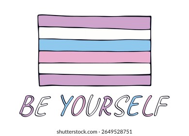 Bandeira de orgulho intersexual colorido Feliz dia do orgulho LGBTQ comunidade Orgulho Mês do Orgulho Vetor mão desenhada rabiscar para cartazes, adesivos, logotipo, cartões