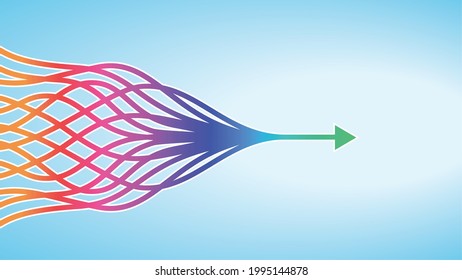 Colorful intertwinded arrow. Vector illustration.