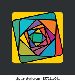 colorful, intertwined squares vector background design