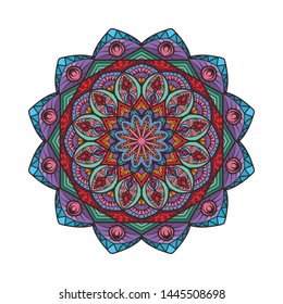 Colorful intricate mandala pattern design