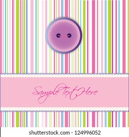 colorful invitation with purple button