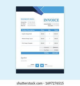colorful invoice bill design template money receipt creative and unique theme
