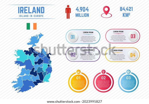 Colorful Ireland Map\
Infographic Template