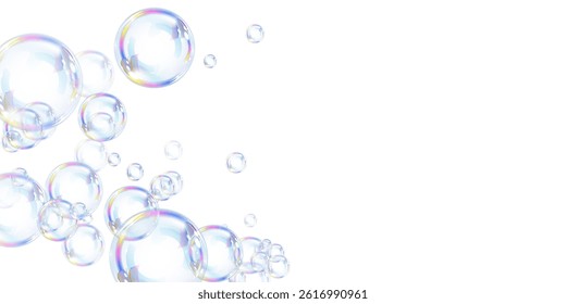 Colorful Iridescent Bubble Overlay PNG for Cleaning and Spa Designs