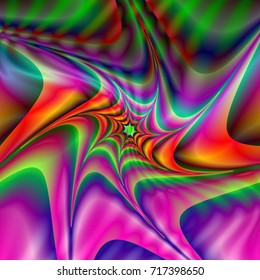 colorful iridescent psychedelic background with abstract twisted shapes. vector illustration