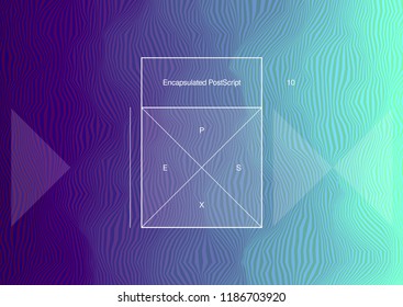 Colorful iridescent psychedelic sharp wavy background with minimalistic A4 frame. Random digital signal error. Modern futuristic abstract hypnotic vector illustration. Element of contemporary design.