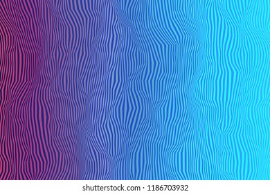 Colorful iridescent psychedelic sharp wavy background with vivid gradient. Random digital signal error. Modern futuristic abstract hypnotic vector illustration. Element of contemporary design.