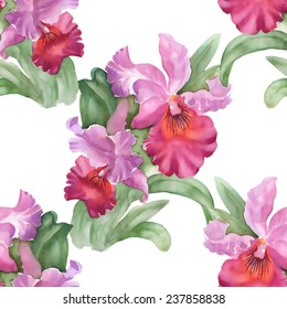 Colorful iris flowers Seamless pattern on white background vector illustration