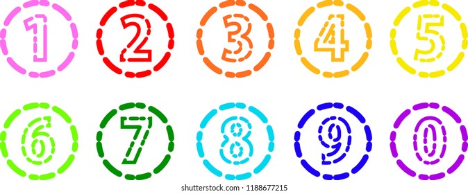 Colorful Irregular dot line style figure set