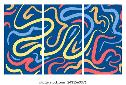 colorful irregular line art vector abstract background for 2024 festival