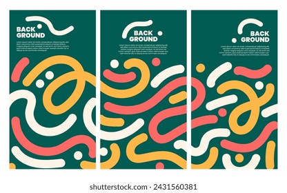 colorful irregular line art vector abstract background for 2024 festival