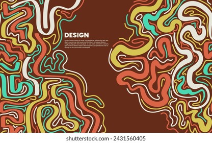 colorful irregular line art vector abstract background for 2024 festival