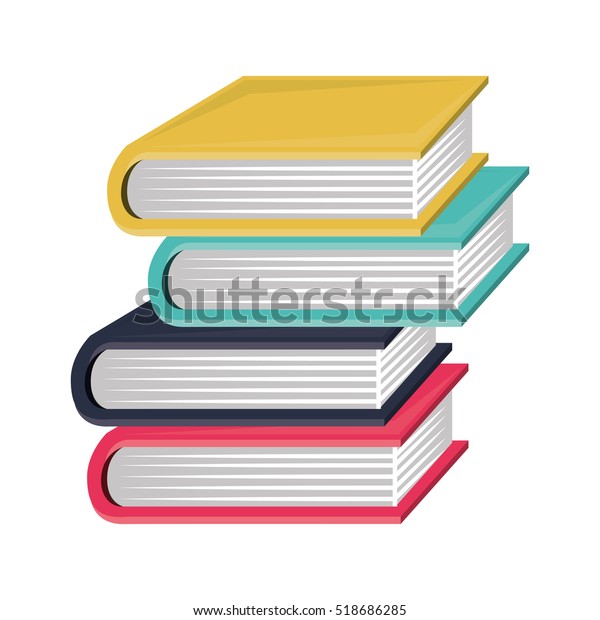 Livres Empiles Colores Et Irreguliers Image Vectorielle De Stock Libre De Droits