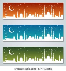Colorful islamic banners vector collection