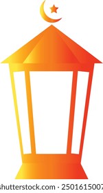 Colorful Islamic Lantern Illustration with Trendy Design. Vector Symbol on White Background.