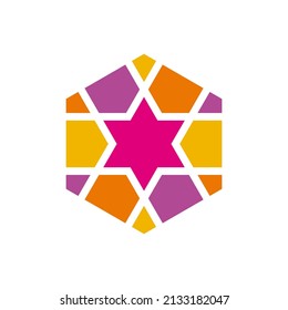 Colorful Islamic Ornament - Vector Flat Design Illustration : Suitable for Islamic Theme and Other Graphic Related Assets.