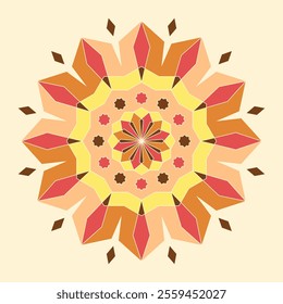 Colorful Islamic ornamental mandala star. Modern Islam, Arabic decoration motifs. Geometric circle flower mandala.