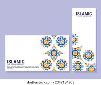 diseño de tarjetas de patrón islámico colorido