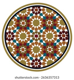 Farbiges islamisches Muster auf weißem Hintergrund Geometrisches arabisches Design-Element-Muster