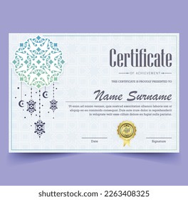 colorful islamic ramadan award certificate