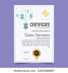 colorful islamic ramadan award certificate