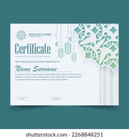 colorful islamic ramadan award certificate