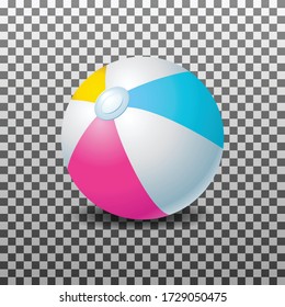 colorful isolated beach balls on a transparent background. realistic beach ball vector design