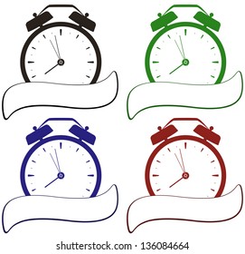 colorful isolated clock with place for text 