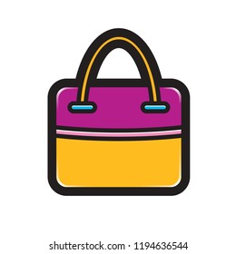 colorful isolated hand bag vector illustration