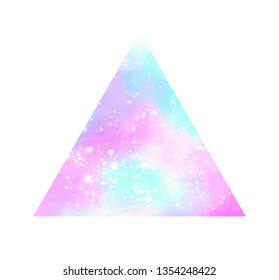 Colorful isolated hand drawn vector triangle element for art design, decoration, poster, card, wallpaper, tag. Bright smooth texture geometric print