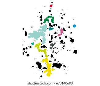colorful isolated on white background, watercolor illustration and paper texture