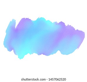 Colorful isolated vector hand drawn watercolor stain for wallpaper, design. Cold color paper texture aqua liquid blotch for card, illustration, tag, label