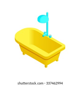 Colorful isometric bath for modern interior and game design