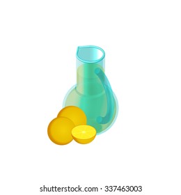 Colorful isometric pitcher for modern interior and game design