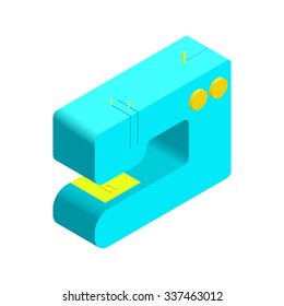 Colorful isometric sewing machine for modern interior and game design