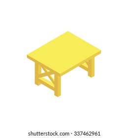 Colorful isometric table for modern interior and game design