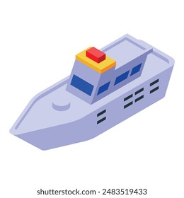 Colorful isometric vector design of a modern cruise ship, isolated on a white background