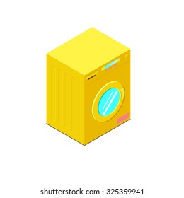Colorful isometric washing machine. Vector illustration for web design and infographics