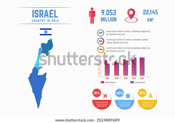 Colorful Israel Map\
Infographic Template