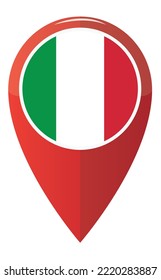 Colorful Italy Map Application Pin Point Label Symbol 