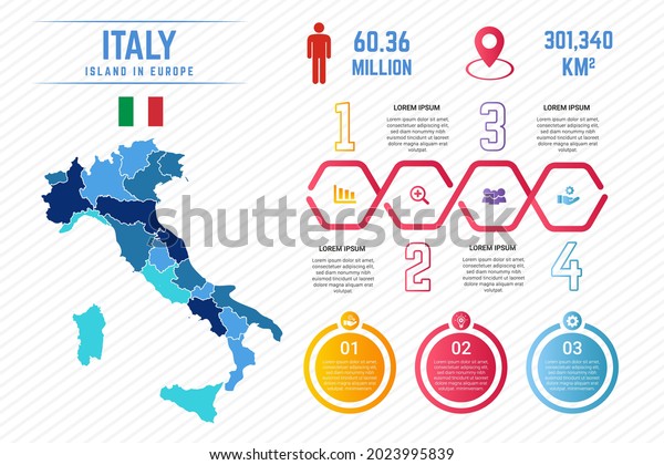 Colorful Italy Map\
Infographic Template
