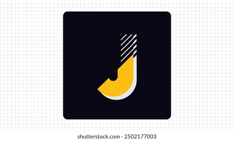 Colorful J Letter Vector Logo, Stylish Gradient Lines Logo Sign J Letter, J Character Logo Symbol