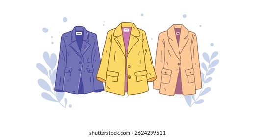 colorful jacket set , vector illustration