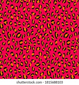 Colorful jaguar skin seamless pattern, animal print vector art.