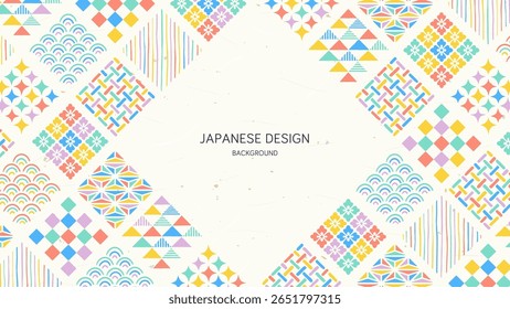 Fundo de padrão japonês colorido. Padrão geométrico.