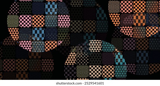 Colorful Japanese Pattern Patterns Background
