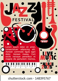 Colorful Jazz Festival Poster with Black Background